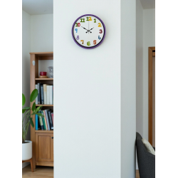 Mey İthalat® 36 Cm Mor Çocuk Odası Duvar Saati