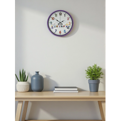 Mey İthalat® 36 Cm Mor Çocuk Odası Duvar Saati
