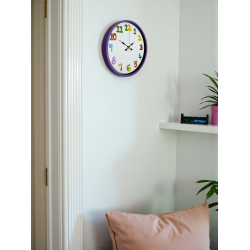Mey İthalat® 36 Cm Mor Çocuk Odası Duvar Saati
