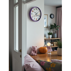 Mey İthalat® 36 Cm Mor Çocuk Odası Duvar Saati