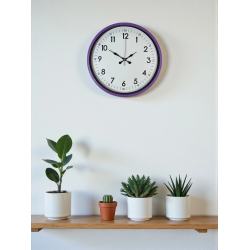 Mey İthalat® 36 Cm Mor Dekoratif Duvar Saati