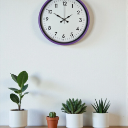 Mey İthalat® 36 Cm Mor Dekoratif Duvar Saati