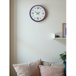 Mey İthalat® 36 Cm Mor Dekoratif Duvar Saati