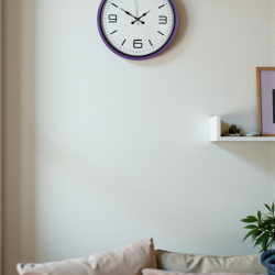 Mey İthalat® 36 Cm Mor Dekoratif Duvar Saati