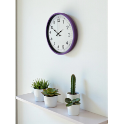 Mey İthalat® 36 Cm Mor Dekoratif Duvar Saati