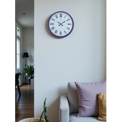 Mey İthalat® 36 Cm Mor Roma Rakamlı Dekoratif Duvar Saati