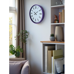Mey İthalat® 36 Cm Mor Roma Rakamlı Dekoratif Duvar Saati