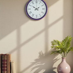 Mey İthalat® 36 Cm Mor Roma Rakamlı Duvar Saati