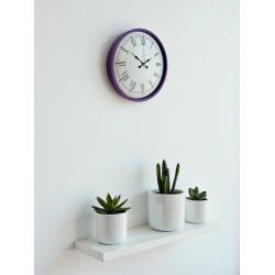 Mey İthalat® 36 Cm Mor Roma Rakamlı Duvar Saati