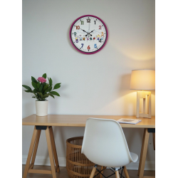 Mey İthalat® 36 Cm Pembe Çocuk Odası Duvar Saati