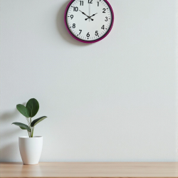 Mey İthalat® 36 Cm Pembe Dekoratif Duvar Saati