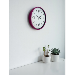 Mey İthalat® 36 Cm Pembe Modern Duvar Saati