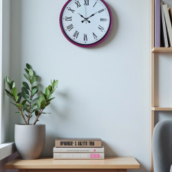 Mey İthalat® 36 Cm Pembe Roma Rakamlı Duvar Saati