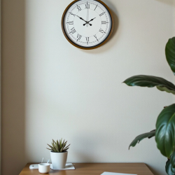 Mey İthalat® 36 Cm Roma Rakamlı Kahverengi Dekoratif Duvar Saati