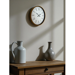 Mey İthalat® 36 Cm Roma Rakamlı Kahverengi Dekoratif Duvar Saati