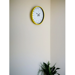 Mey İthalat® 36 Cm Sarı 24 Saat Göstergeli Özel Tasarım Duvar Saati