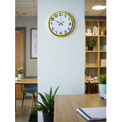 Mey İthalat® 36 Cm Sarı Çocuk Odası Duvar Saati