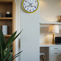Mey İthalat® 36 Cm Sarı Çocuk Odası Duvar Saati