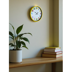 Mey İthalat® 36 Cm Sarı Çocuk Odası Duvar Saati