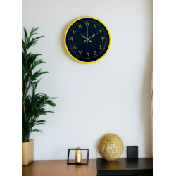 Mey İthalat® 36 Cm Sarı Dekoratif Arapça Rakamlı Duvar Saati
