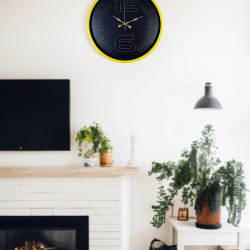 Mey İthalat® 36 Cm Sarı Dekoratif Duvar Saati