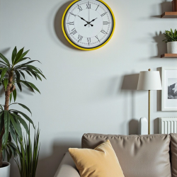 Mey İthalat® 36 Cm Sarı Dekoratif Duvar Saati