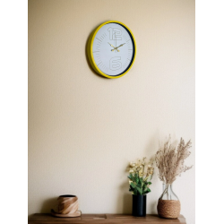 Mey İthalat® 36 Cm Sarı Dekoratif Duvar Saati
