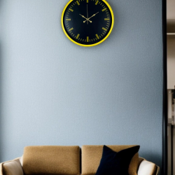 Mey İthalat® 36 Cm Sarı Dekoratif Duvar Saati