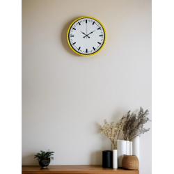 Mey İthalat® 36 Cm Sarı Dekoratif Duvar Saati