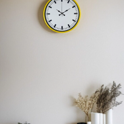 Mey İthalat® 36 Cm Sarı Dekoratif Duvar Saati