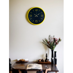 Mey İthalat® 36 Cm Sarı Dekoratif Duvar Saati