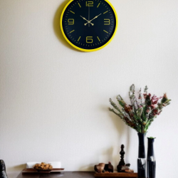 Mey İthalat® 36 Cm Sarı Dekoratif Duvar Saati