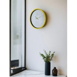 Mey İthalat® 36 Cm Sarı Dekoratif Duvar Saati