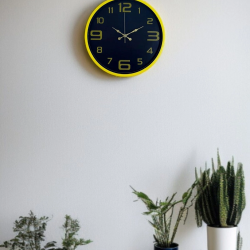 Mey İthalat® 36 Cm Sarı Gold Rakamlı Duvar Saati