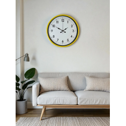 Mey İthalat® 36 Cm Sarı Modern Dekoratif Duvar Saati