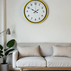 Mey İthalat® 36 Cm Sarı Modern Dekoratif Duvar Saati