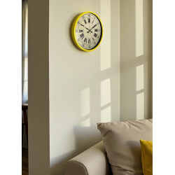 Mey İthalat® 36 Cm Sarı Retro Duvar Saati