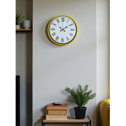 Mey İthalat® 36 Cm Sarı Roma Rakamlı Duvar Saati