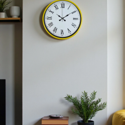 Mey İthalat® 36 Cm Sarı Roma Rakamlı Duvar Saati