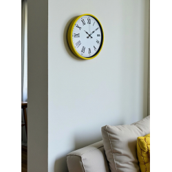 Mey İthalat® 36 Cm Sarı Roma Rakamlı Duvar Saati