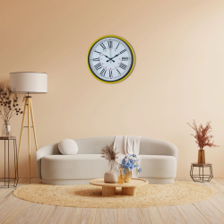 Mey İthalat® 36 Cm Sarı Standart Duvar Saati