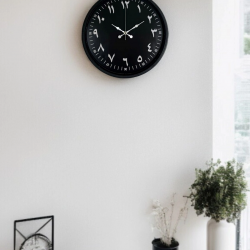 Mey İthalat® 36 Cm Siyah Arapça Rakamlı Duvar Saati