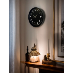 Mey İthalat® 36 Cm Siyah Arapça Rakamlı Duvar Saati