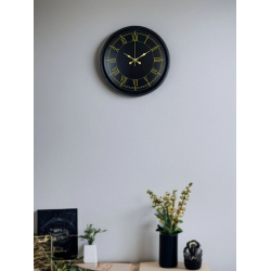 Mey İthalat® 36 Cm Siyah Dekoratif Duvar Saati