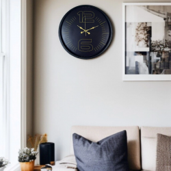 Mey İthalat® 36 Cm Siyah Dekoratif Duvar Saati