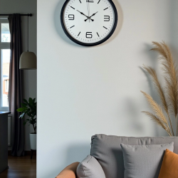 Mey İthalat® 36 Cm Siyah Dekoratif Duvar Saati