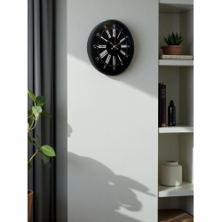 Mey İthalat® 36 Cm Siyah Dekoratif Duvar Saati