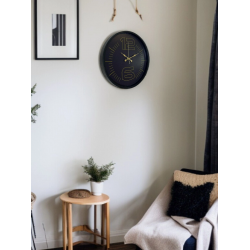 Mey İthalat® 36 Cm Siyah Dekoratif Duvar Saati