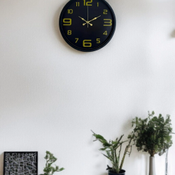 Mey İthalat® 36 Cm Siyah Gold Rakamlı Duvar Saati