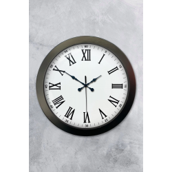 Mey İthalat® 36 cm Siyah Metal Roma Rakamlı Duvar Saati